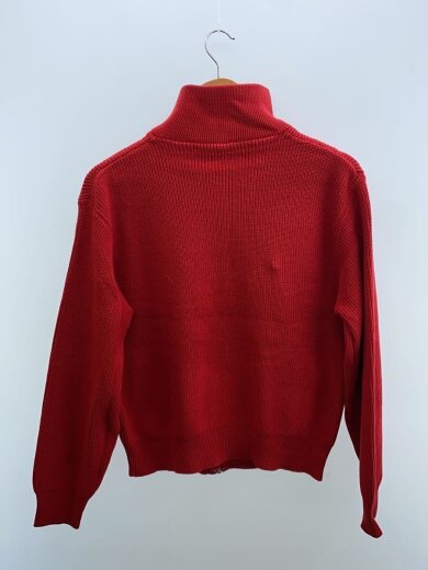 商品画像：80s/USA製/ドライバーズニット・セーター(厚手)/L/コットン/レッド/無地 2