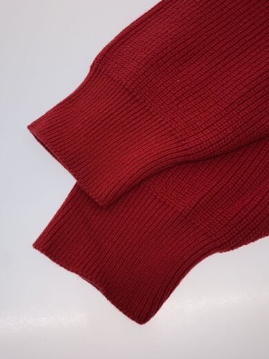 商品画像：80s/USA製/ドライバーズニット・セーター(厚手)/L/コットン/レッド/無地 4