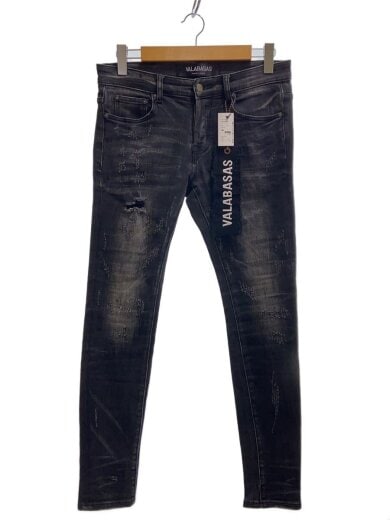 商品画像：クラッシュダメージデニム/ボトム/29/デニム/ブラック/無地 1