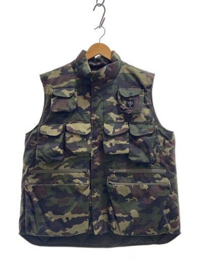 商品画像：MULTI POCKET ZIPPED DOWN VEST/L/ナイロン/KHK/カモフラ/LQ685// 1