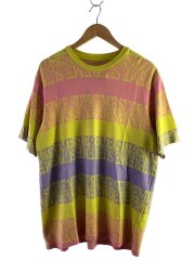 Text Stripe jacquard/Tシャツ/L/コットン/マルチカラー/総柄