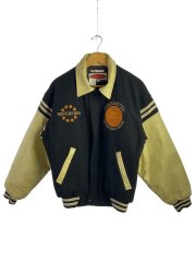 90s/MONDATTA/レザー切替スタジャン/S/ウール/BLK