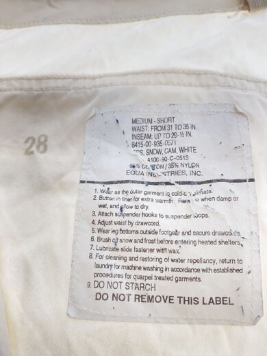 商品画像：スノーカモパンツ/ボトム/M/コットン/8415-00-935-0571 4