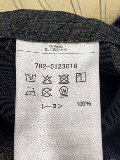 画像：Schott半袖シャツ/L/レーヨン/BLK/総柄/782-5123018//5