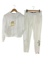 W ラリー メタル フルジップ フーディ スウェットセットアップ/M/コットン/WHT/AJ0091-100