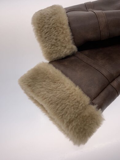 画像：MOUSSYレザージャケット・ブルゾン/FREE/ポリエステル/BRW/無地/010GAG30-53305