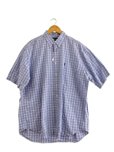 商品画像：半袖シャツ/XL/コットン/BLU/チェック 1