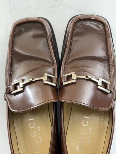 画像：GUCCIローファー/40.5/BRW/110 0232/スクエアビットローファー/履きシワ有6