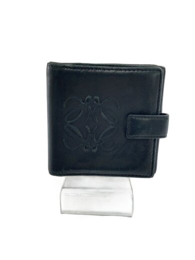 商品画像：2つ折り財布/レザー/BLK/無地/メンズ 1