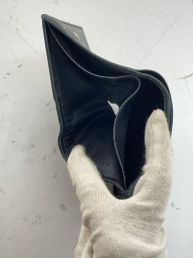 商品画像：2つ折り財布/レザー/BLK/無地/メンズ 5