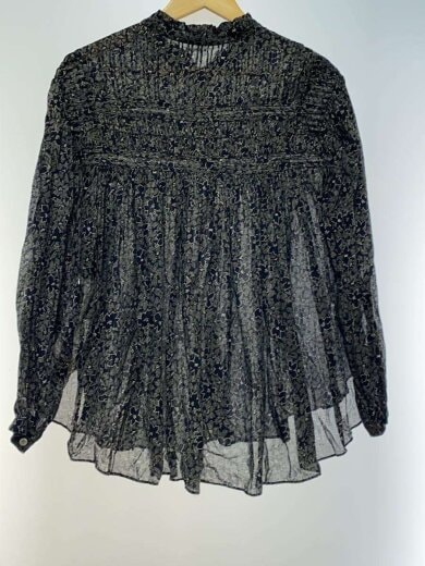 商品画像：長袖ブラウス/34/コットン/BLK/総柄/19A038E 2