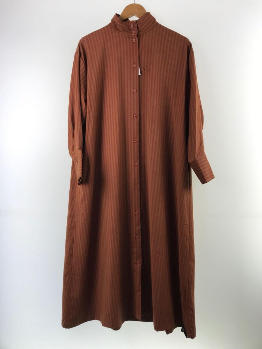 Merlot Ikyu スタンドカラーマキシ丈シャツワンピース Orn ポリエステル 新作からsaleアイテム等お得な商品満載 ストライプ