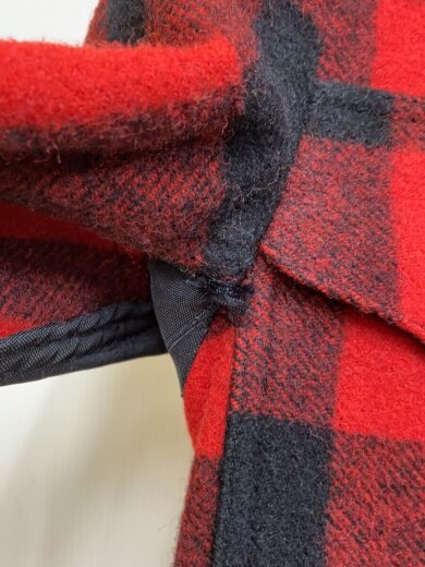 商品画像：ジャケット/S/ウール/RED/チェック/WF-J906/脇部分内側リペア有// 7