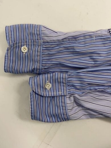 商品画像：長袖シャツ/S/コットン/BLU/ストライプ/WC-B003 5