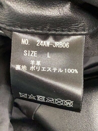 商品画像：ダブルライダースジャケット/L/牛革/BLK/無地/24AW-JRB06 4