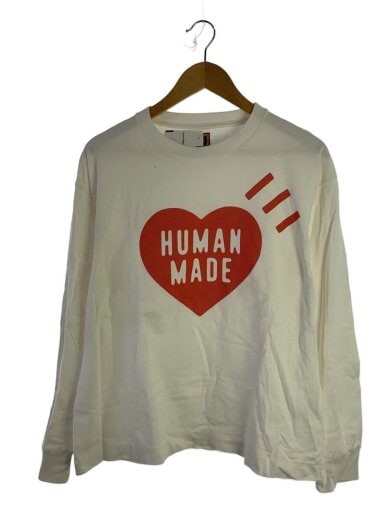 商品画像：長袖Tシャツ/L/コットン/WHT/プリント 1