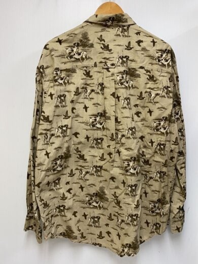 商品画像：長袖シャツ/L/コットン/BEG/総柄 2