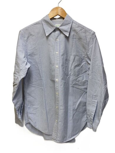 商品画像：長袖シャツ/15.5/コットン/BLU/ストライプ 1