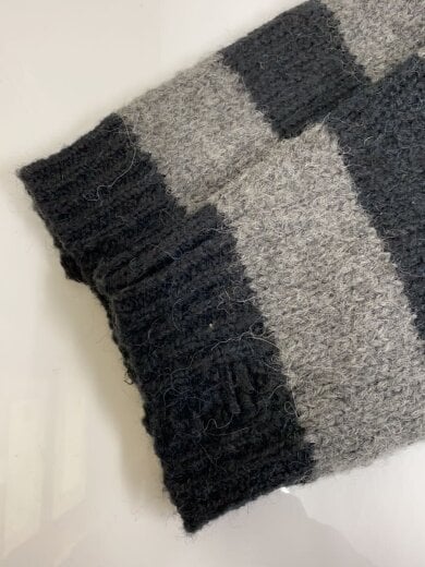 商品画像：カーディガン(厚手)/3/アクリル/BLK/ボーダー 5