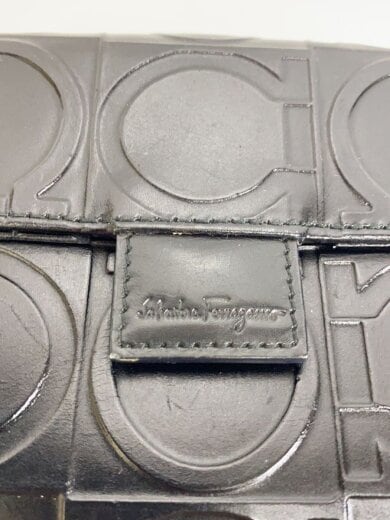 商品画像：2つ折り財布/レザー/BLK/無地/レディース 3