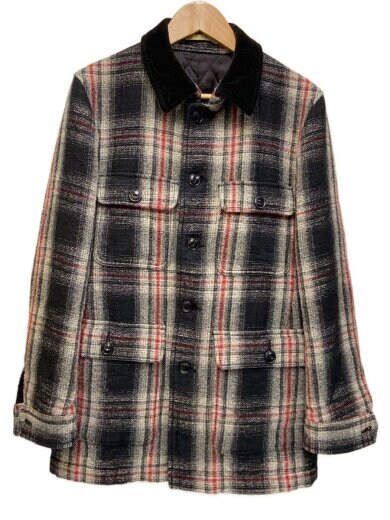 商品画像：ジャケット/M/リネン/BLK/チェック/1199-243-1682 1