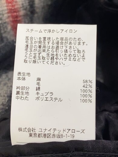 商品画像：ジャケット/M/リネン/BLK/チェック/1199-243-1682 4