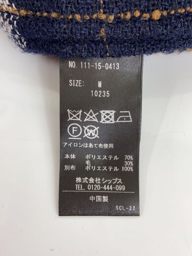 商品画像：ジャケット/M/ポリエステル/NVY/チェック/111-15-0413 4