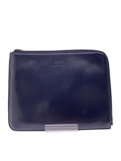 商品画像：ポーチ/レザー/NVY/無地 1