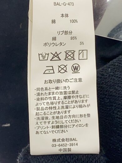 商品画像：スウェット/1/コットン/BLK/プリント/BAL-G-473 5