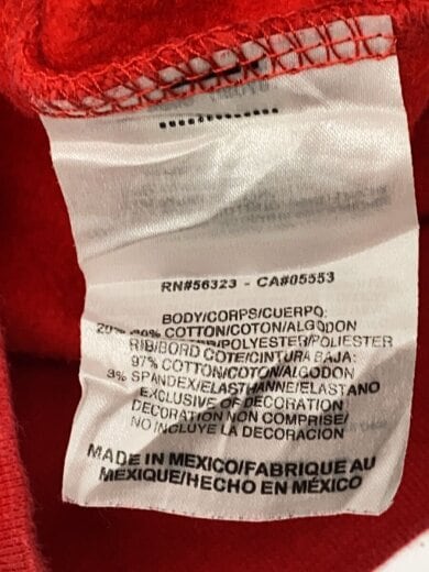 商品画像：パーカー/S/コットン/RED/無地 4