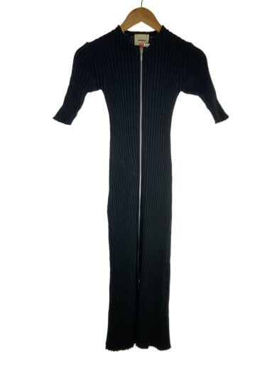 商品画像：半袖ワンピース/S/コットン/BLK/無地 1