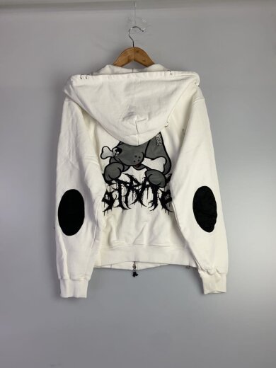 商品画像：ジップパーカー/L/コットン/WHT/総柄/161023 2