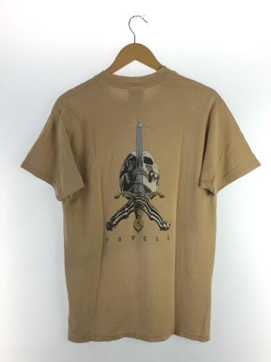 画像：POWELLTシャツ/M/KHK/90s/Hanesボディ/SKULL&SWORD/首周りダメージ有2