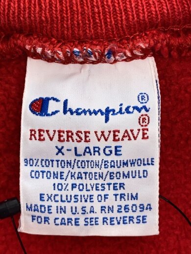 画像：Championスウェット/XL/コットン/RED3
