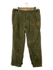 ストレートパンツ/32/コットン/KHK/ヘリンボーン