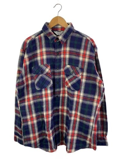 商品画像：長袖シャツ/XL/コットン/BLU/チェック 1