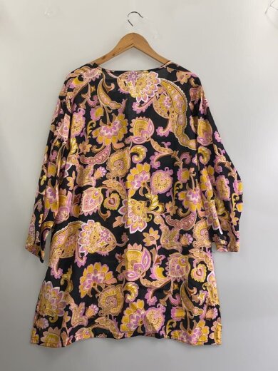 商品画像：7分袖ワンピース/--/リネン/BLK/ペーズリー/614951 ZAD2W// 2