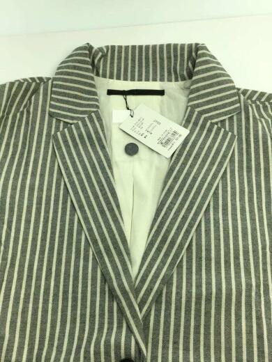 画像：KBF+テーラードジャケット/one/ポリエステル/グレー/ストライプ/ケービーエフプラス6