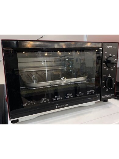 商品画像：オーブントースター EQ-AS22G/レッド/使用感有り/ゾウジルシ// 1