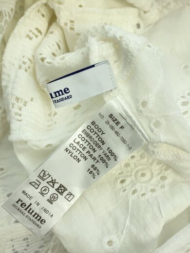 画像：JOURNAL STANDARD relume長袖ブラウス/FREE/コットン/ホワイト/無地/25-050-462-7050/タグ付き4