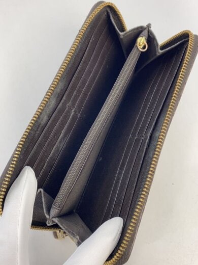 商品画像：長財布/キャメル/総柄/レディース/内側チャック持ち手なし、角擦れ有り/コーチ 4