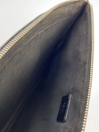 商品画像：loveボキャブラリー/クラッチバッグ/レザー/ブラック/総柄/ちぎれ、穴あき有り 7