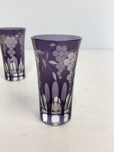 商品画像：江戸切子/グラス/2点セット/パープル/ガラスコウボウ サイホウ 3