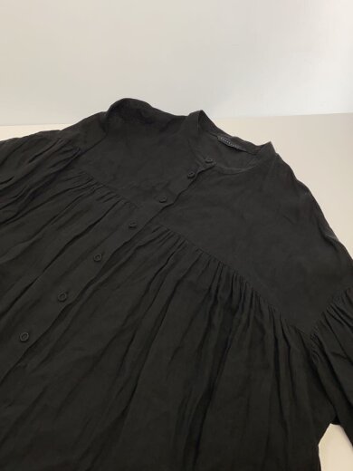 商品画像：半袖ワンピース/リネン/BLK/無地/portom1847/オオカミトフクロウ// 9