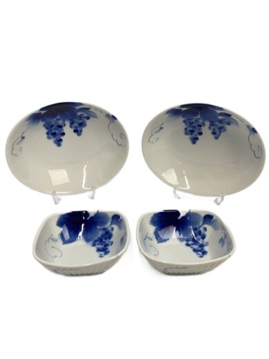 商品画像：ブルーワイナリー/楕円皿2点/ボウル型角鉢2点/4点セット/フカガワセイジ 1