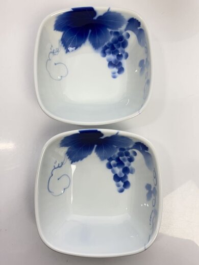 商品画像：ブルーワイナリー/楕円皿2点/ボウル型角鉢2点/4点セット/フカガワセイジ 2