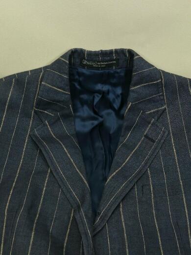 画像：POLO RALPH LAURENテーラードジャケット/--/リネン/NVY/ストライプ/MADE IN ITALY6