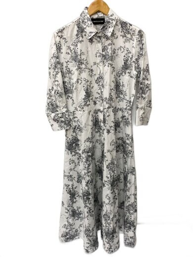商品画像：IL VENTO＆LA SETA/長袖ワンピース/M/コットン/WHT/花柄 1