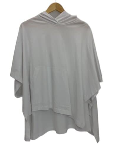 商品画像：ドルマンスリーブ/プルオーバーパーカー/半袖カットソー/S/コットン/WHT 1