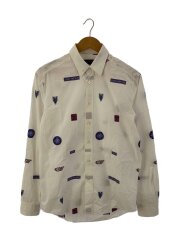LV Print Design Long Shirt/S/ホワイト/総柄/RM191Q IUR HGS42W